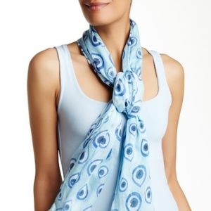 EVIL EYE COTTON SCARF BABY BLUE